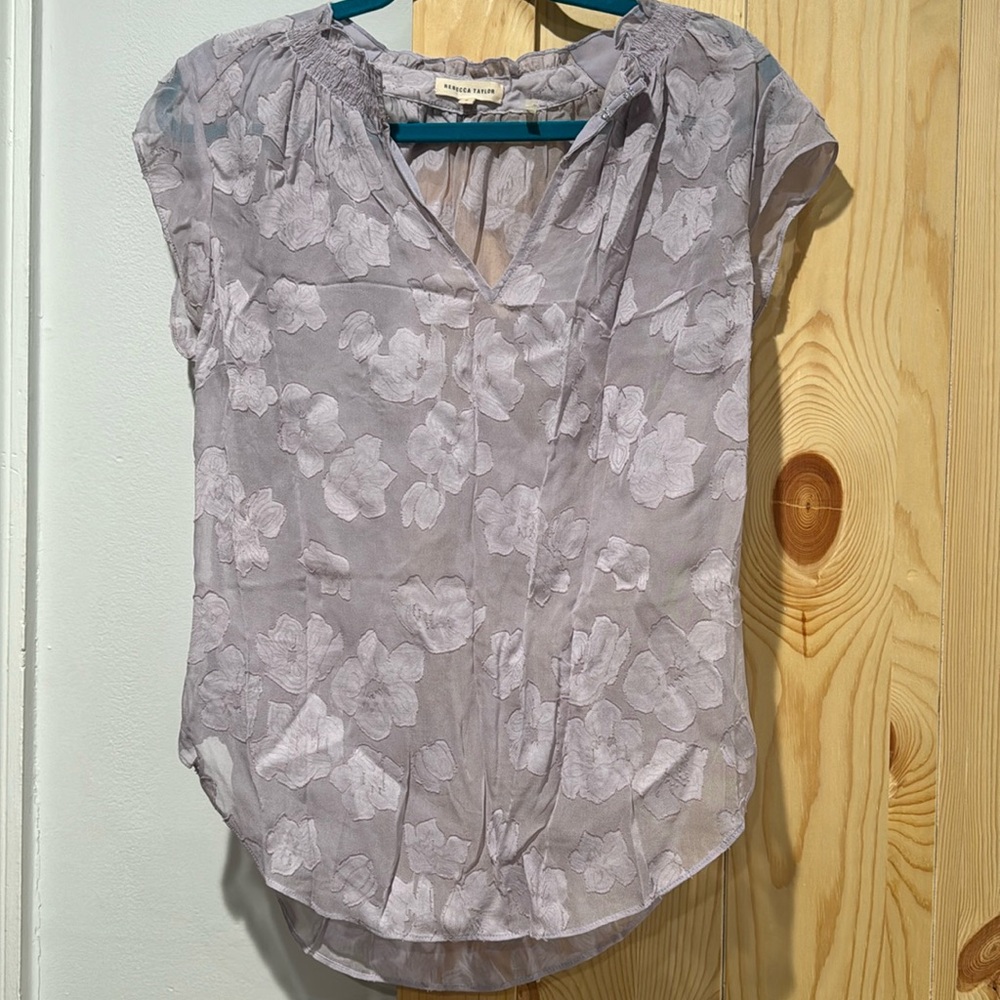 Rebecca Taylor Lilac Silk Blend Top